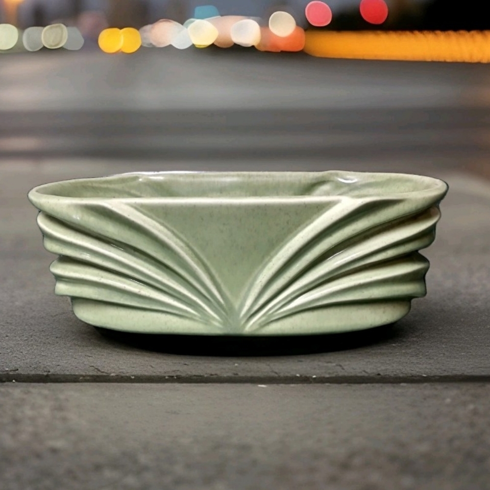 Vintage Red Wing Pottery Green Art Deco Window Planter M1479 Charles Murphy